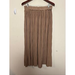 Elegant Tan Midi Skirt
